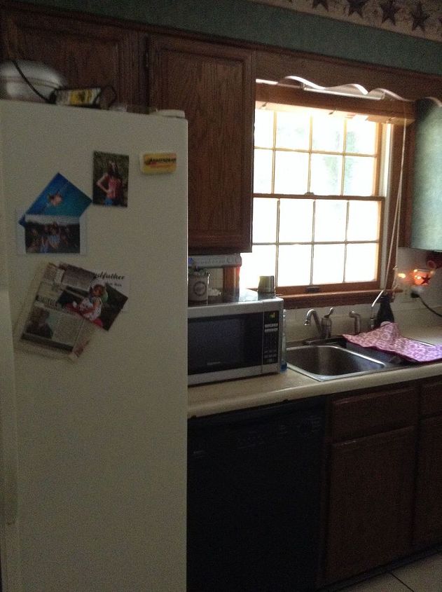 q small u shaped kitchen i need help please to make it more functional, kitchen cabinets, kitchen design, Microwave taking up valuable space