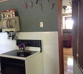 q small u shaped kitchen i need help please to make it more functional, kitchen cabinets, kitchen design, Door leading into family room
