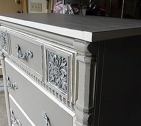 sophisticated grey painted lady dresser, chalk paint, painted furniture