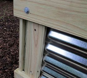 build a raised bed garden our fairfield home garden, diy, gardening, how to, raised garden beds, woodworking projects, Detail of raised bed garden corners