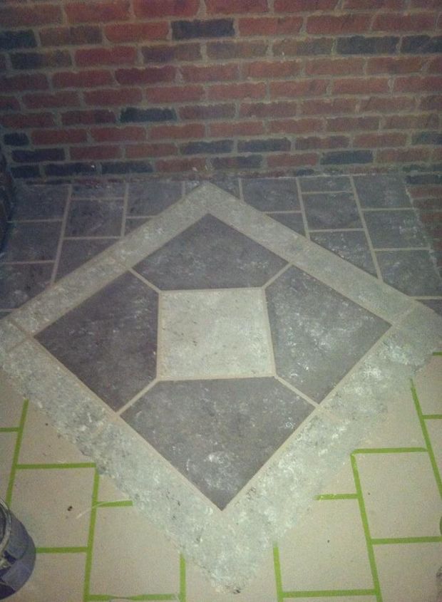 Front Porch Faux Tile Hometalk Front Porch Faux Tile Diy Flooring Porches