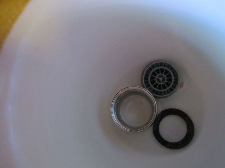 kitchen faucet aerator removing crusted on calcium preventing same, home maintenance repairs, plumbing