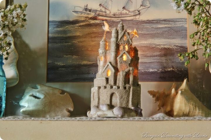 summer at the beach mantel, fireplaces mantels, home decor
