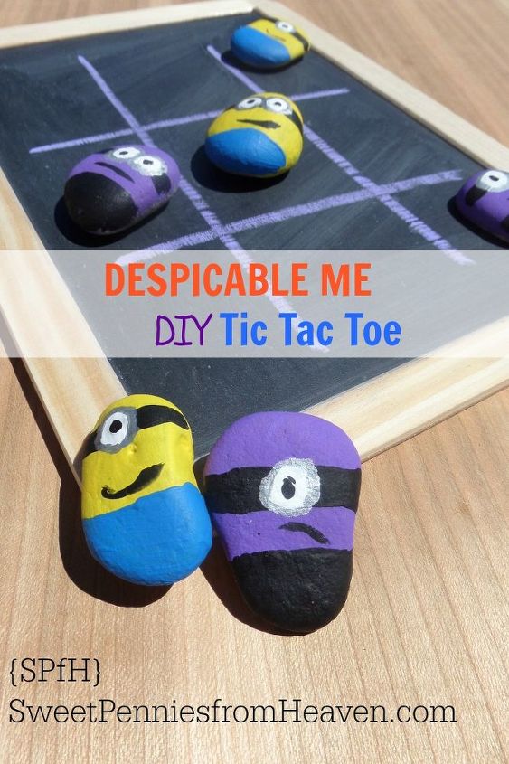 diy despicable me minion tic tac toe board game, crafts