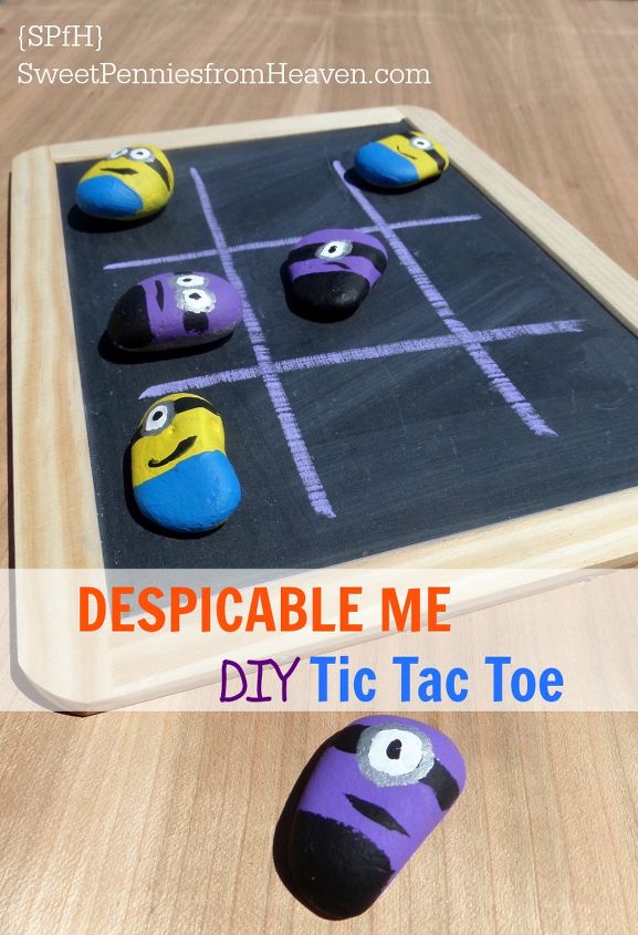 diy despicable me minion tic tac toe board game, crafts