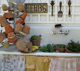 potting sink garden feature, gardening, outdoor living, repurposing upcycling