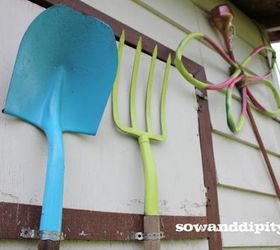 recycled old tools into funky garden art, gardening, landscape, repurposing upcycling