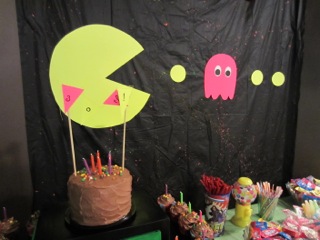 pac man and candy sign decor for 80 s themed party, crafts