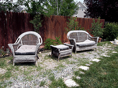 transforming ugly old gravel patio, gardening, landscape, outdoor furniture, outdoor living, patio, old and neglected
