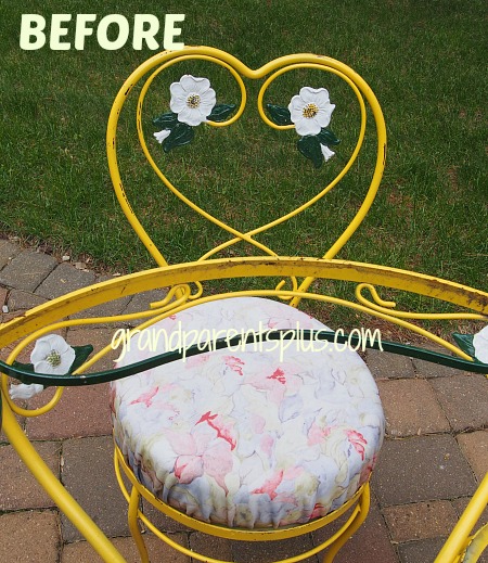 vintage wrought iron table and chairs redo, outdoor furniture, painted furniture