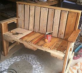 pallet wood bench, diy, painted furniture, pallet, repurposing upcycling, woodworking projects
