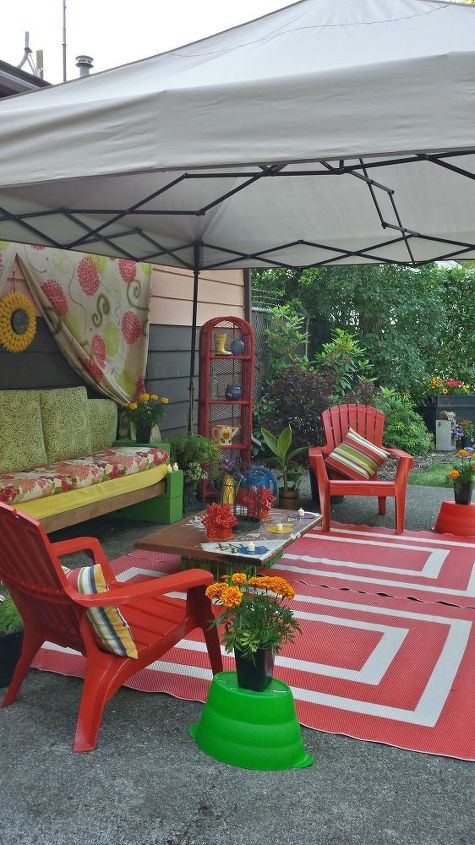 ugly patio make over, outdoor furniture, outdoor living, patio