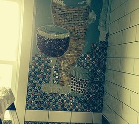 beer bottle cap wall floor, Tiles jar fillers whatever I could find