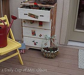 dressing up an old dresser, gardening, outdoor furniture, painted furniture, rustic furniture