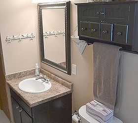 bathroom makeover under 50, bathroom ideas, home decor, shelving ideas