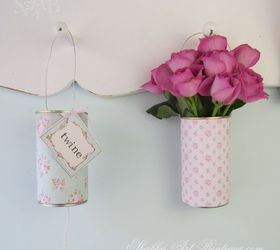 recycling tomato cans into shabby twine holders, crafts, home decor, repurposing upcycling, shabby chic