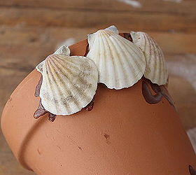 sea shell flower pot, crafts