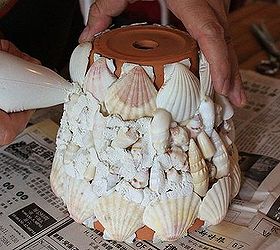 sea shell flower pot, crafts