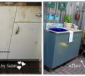 kitchenette makeover outdoor upcycle, decks, outdoor furniture, outdoor living