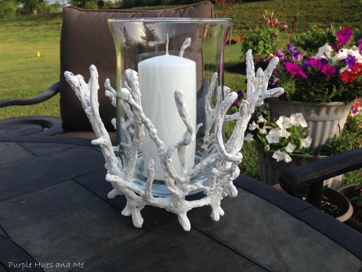candleholder diy faux coral, crafts, decoupage, outdoor living