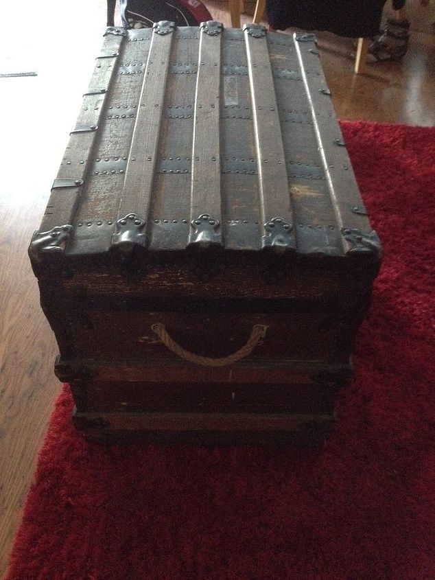 old beat up steamer trunk