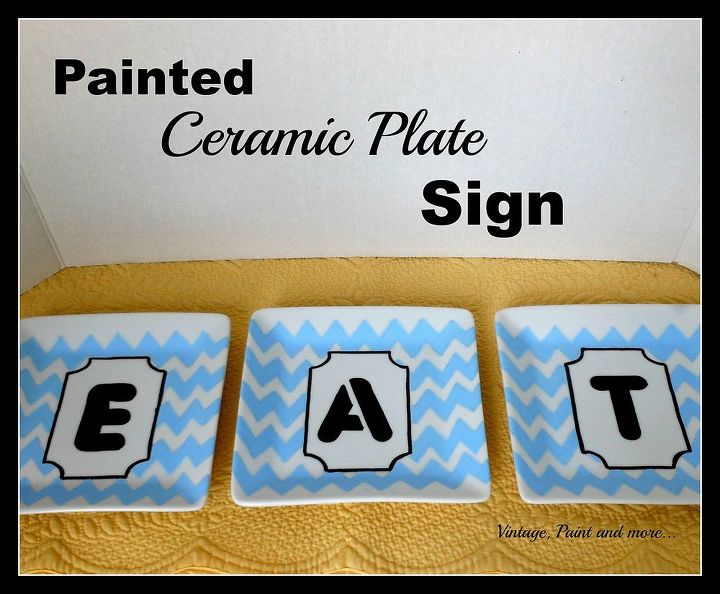 sign painted eat plate kitchen diy, crafts, home decor
