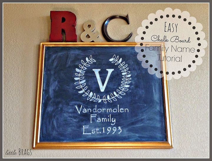 diy chalkboard a monogram tutorial, chalkboard paint, crafts, home decor, how to, wall decor