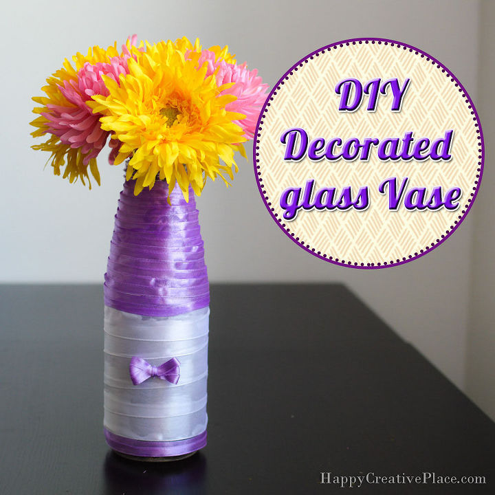 diy decorated glass vase, crafts