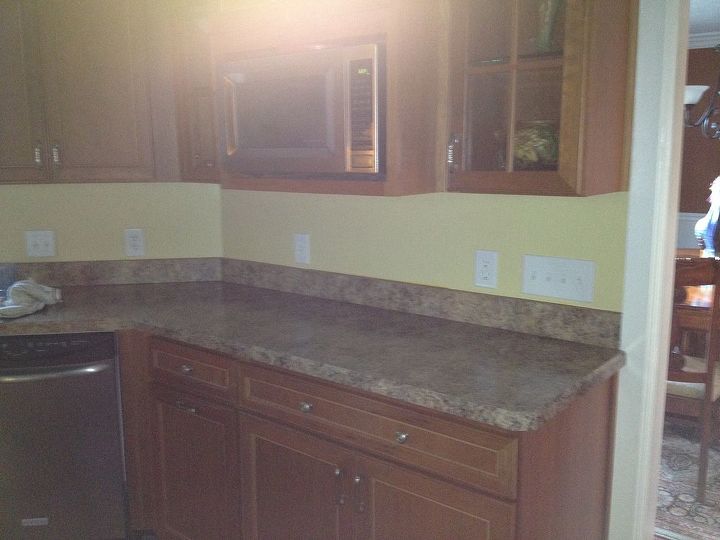 kitchen renovation backsplash tile, diy, kitchen backsplash, kitchen design, painting, tiling, Before