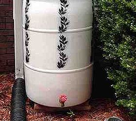 rain barrel, gardening, go green, Got it all connected with the hose and leveled out