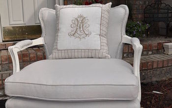 Elegant Gray Painted Fabric Chair