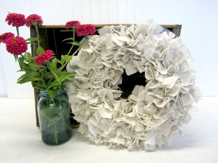 wreath cloth rags diy, crafts, repurposing upcycling, wreaths