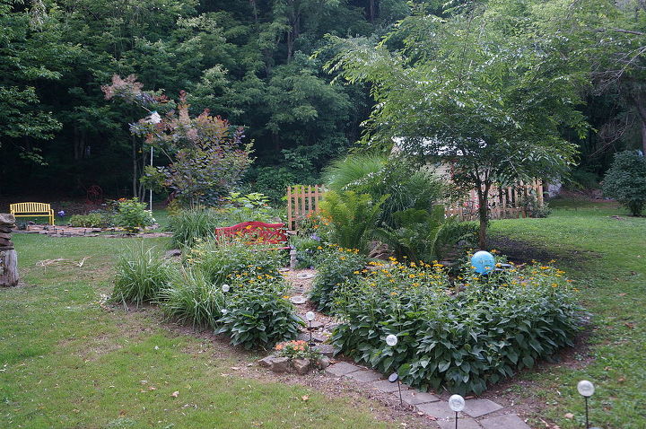 west virginia garden backyard, container gardening, flowers, gardening, outdoor living, There are two ponds hidden in here