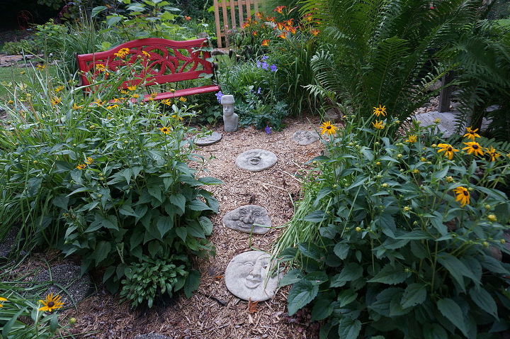 west virginia garden backyard, container gardening, flowers, gardening, outdoor living, My path of faces