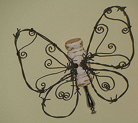 butterfly barbed wire wall ornaments, crafts, home decor, wall decor