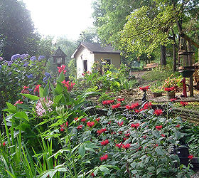 garden backyard flowers georgia, flowers, gardening, landscape, Bee Balm Cannas hydrangea and cleome