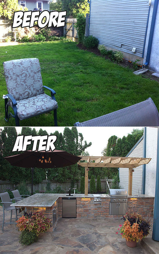amazing outdoor kitchen before after, outdoor living, patio