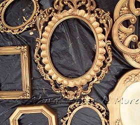 gold faux finish antique frames budget, painting, repurposing upcycling