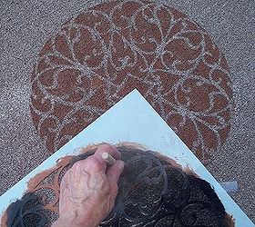 stenciled rug deck diy, decks, flooring, home decor, painting