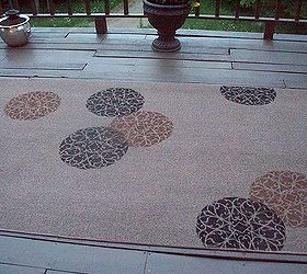 stenciled rug deck diy, decks, flooring, home decor, painting
