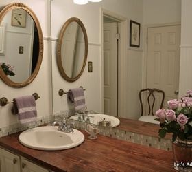 wooden bathroom countertop, bathroom ideas, countertops, diy, small bathroom ideas, woodworking projects
