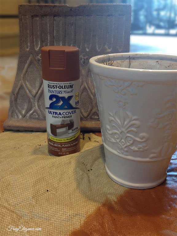 easy flower pot update spray paint, container gardening, flowers, repurposing upcycling