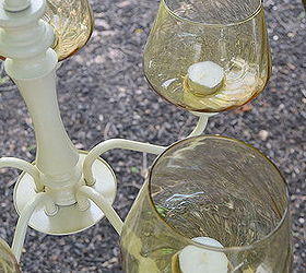 chandelier upcycle outdoor candle, outdoor living, repurposing upcycling