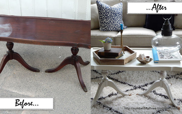 coffee table refinish summer styling, home decor, living room ideas, painted furniture