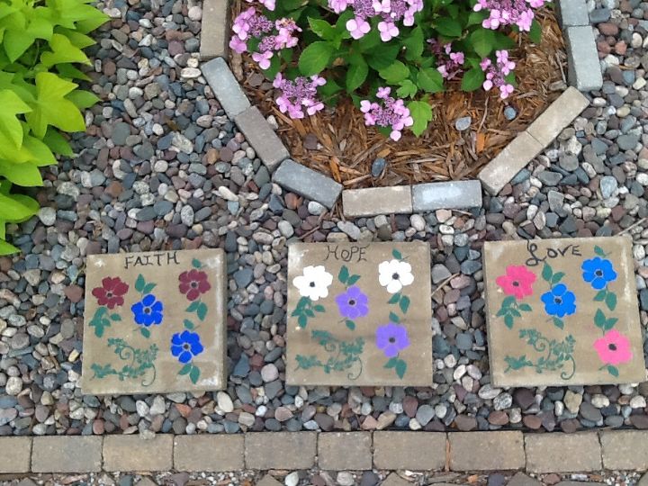 stepping stones painted garden diy, concrete masonry, crafts, gardening