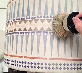 ottoman makeover vintage diy tribal, painted furniture, reupholster