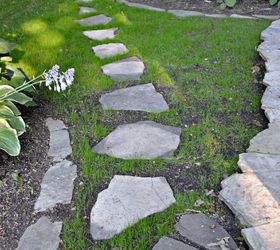 stepping stone path garden diy, concrete masonry, diy, landscape, outdoor living