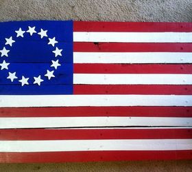 colonial flag wood paint diy, patriotic decor ideas, repurposing upcycling, seasonal holiday decor, woodworking projects, Finished Product