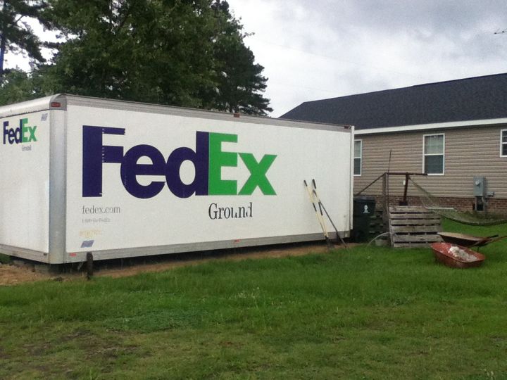 how can i make a fedex container look like a barn