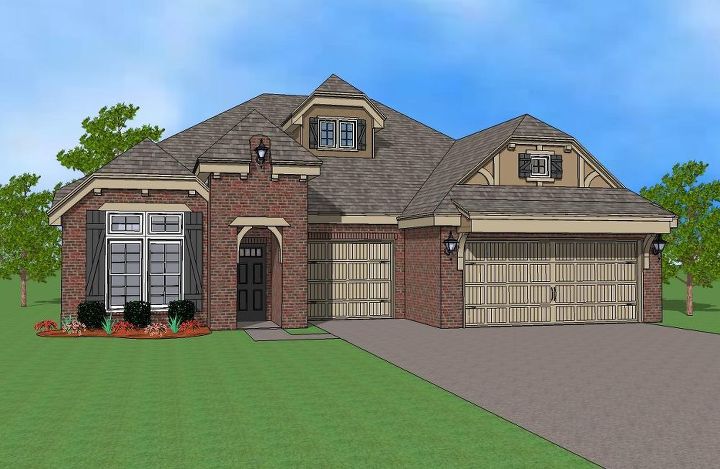 necesito consejo sobre el color de los ladrillos y las molduras para la primera casa, MODELO 3D DE NUESTRA CASA